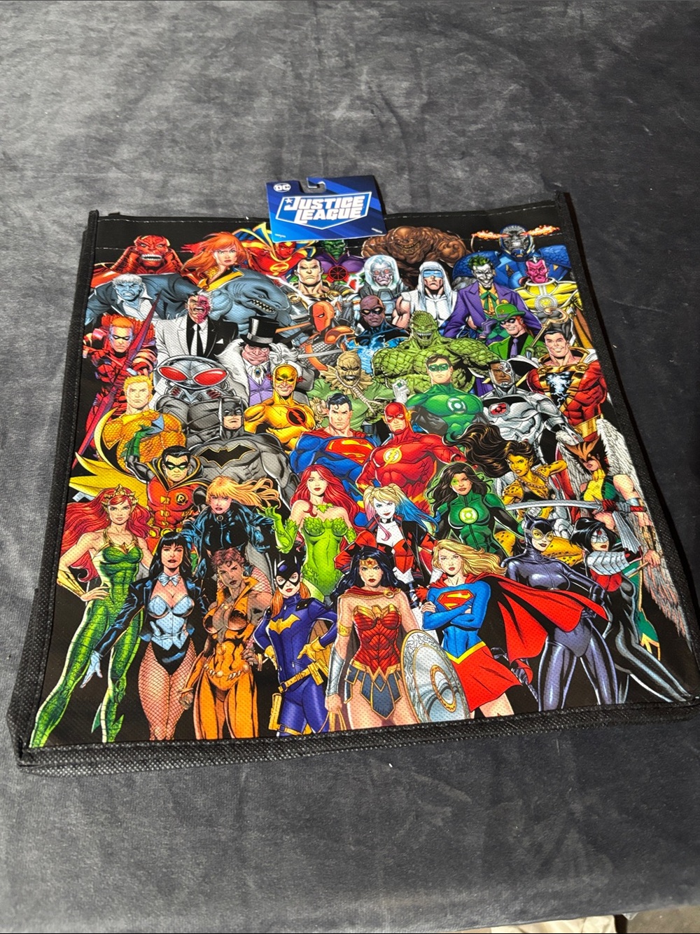 Legacy Justice League Character Collage Tote - Multicolor with Black Trim